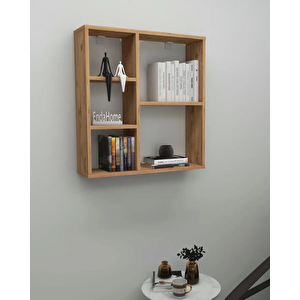 Enda Home Myra 5 Gözlü Çok Amaçlı Modern Duvar Rafı Atlantik Çam
