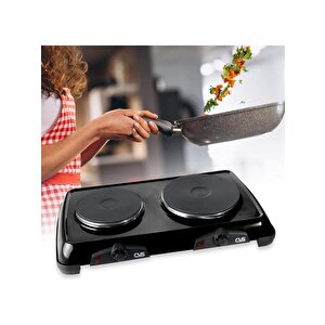 Cvs Dn 202 Twinn Siyah İkili Elektrikli Ocak