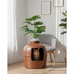 Dekorapet Dekoratif Kedi Tuvaleti Kahverengi