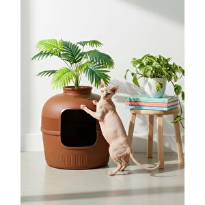 Dekorapet Dekoratif Kedi Tuvaleti Kahverengi