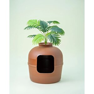 Reyo Dekorapet Dekoratif Kedi Tuvaleti Kahverengi