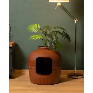 Reyo Dekorapet Dekoratif Kedi Tuvaleti Kahverengi