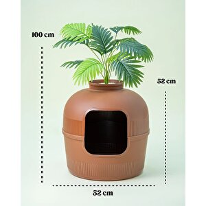 Reyo Dekorapet Dekoratif Kedi Tuvaleti Kahverengi