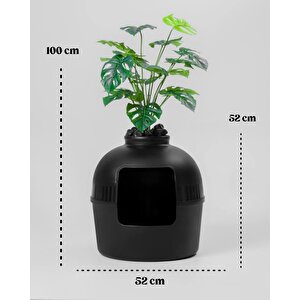 Reyo Dekorapet Dekoratif Kedi Tuvaleti Siyah