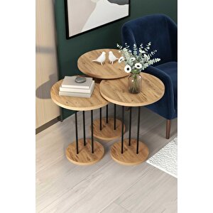 Falez Siyah Terra Zigon Sehpa Ceviz