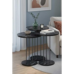 Reyo Falez Siyah Terra Zigon Sehpa Bendir