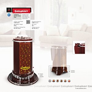 103 Kahverengi Yuvarlak Üstten Çıkışlı Soba