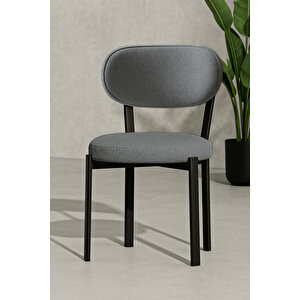 Vivo Serisi 1 Adet Metal Ayaklı Tedy Kumaş Sandalye (gri̇) Gri