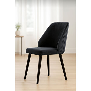 Sandalye Mutfak/salon Sandalyesi Baby Face Kumaş Metal Siyah Ayak 1 Adet (antrasit Kumaş Siyah Ayak) Antrasit