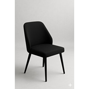 Sandalye Mutfak/salon Sandalyesi Baby Face Kumaş Metal Siyah Ayak 1 Adet ( Siyah Kumaş Siyah Ayak) Siyah