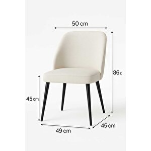 Sandalye Mutfak/salon Sandalyesi Baby Face Kumaş Metal Siyah Ayak 1 Adet ( Siyah Kumaş Siyah Ayak)