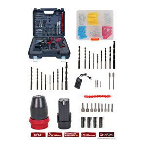 Pro Kömürsüz 130 Parça Çeli̇k Mandren Darbeli̇ Armut Batarya Matkap+çeli̇k Mandren Hedi̇ye Dfl-6