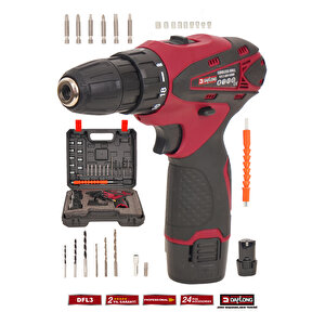 Daflonf 12v 2.0 Ah Çi̇ft Akülü Armut Batarya Matkap Dfl3