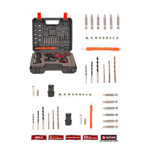 Daflonf 12v 2.0 Ah Çi̇ft Akülü Armut Batarya Matkap Dfl3