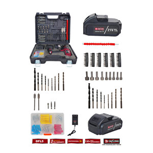 Pro Bakir Sargili 21v 84 Parça Çei̇lk Mandren Çi̇ft Akülü Şarjli Darbeli̇ Matkap Dfl-5