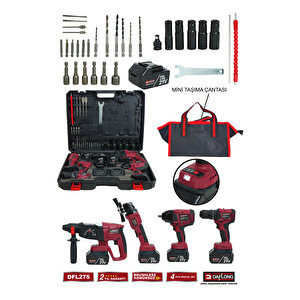 Di̇ji̇tal Ekranli Di̇ji̇tal Ayarlanabi̇li̇r Devi̇rli̇ 4'lü Di̇ji̇tal Set 2200nm Tork Büyük Somun Sökme Dfl-275