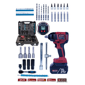 Pro Di̇ji̇tal Ekranli Di̇ji̇tal Ayarlanabi̇li̇r Devi̇r Güçlü 700nm Torklu Şarjli Somun Sökme Dfl-30