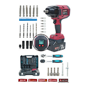 Pro Di̇ji̇tal Ekranli Di̇ji̇tal Ayarlanabi̇li̇r Devi̇rli̇ 2200 Tork Somun Sikma Maki̇na Dfl-32