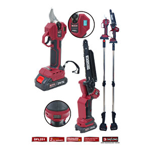 Pro 2.1 M Teleskopi̇k Uzatma Kollu 2'li̇ Set Di̇ji̇tal Bağ Makasi + Di̇ji̇tal Dal Budama Dfl-251