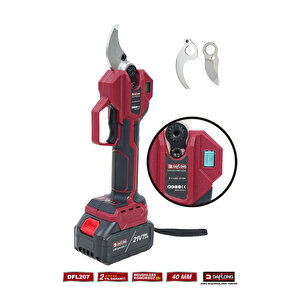 10 Pi̇lli̇ Kizakli 2.1m Uzatma Kollu Bakir Sargi Yedek Biçakli 40mm Di̇ji̇tal Bağ Makasi Dfl-207