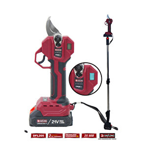 Pro Brushless 2.1m Teleskopi̇k Çeli̇k Sanzuman Çi̇ft Biçakli Şarjli Di̇ji̇tal Bağ Makasi Dfl-205