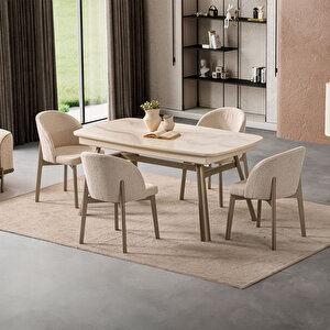 Stella 4 Sandalyeli Açılır Yemek Masa Takımı