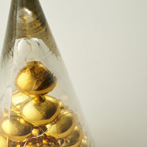 Christmas Tree Yılbaşı Ledli Aydınlatma Gold (12x12x29 Cm) Gold