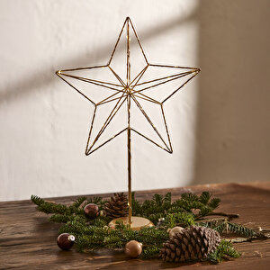 Christmas Yılbaşı Star Ledli Aydınlatma Gold (30x11x46 Cm) Gold