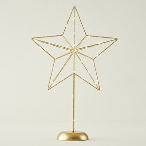 Christmas Yılbaşı Star Ledli Aydınlatma Gold (30x11x46 Cm) Gold