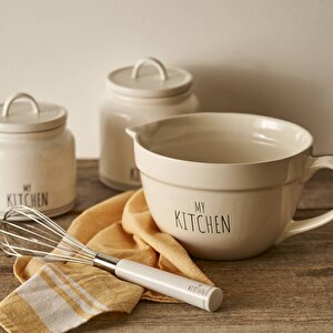 My Kitchen Stoneware Karıştırma Kasesi Beyaz (1700 Cc) Beyaz