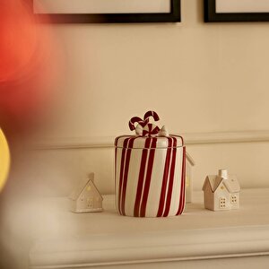 Merry Yılbaşı Seramik Kavanoz Kırmızı (960 Cc) Kırmızı