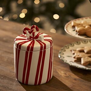 Merry Yılbaşı Seramik Kavanoz Kırmızı (960 Cc) Kırmızı