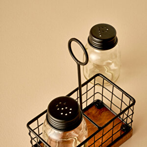 Spark Tuzluk Biberlik Seti Siyah (12x6,5x20,5 Cm) Siyah