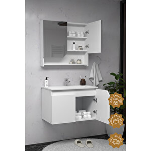 Napoli 65 Cm Mdf Banyo Dolabı Seti Beyaz