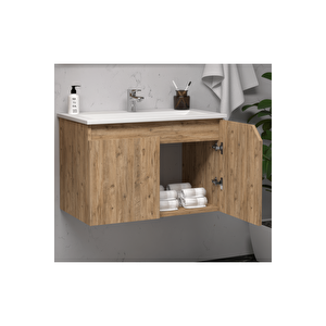 Napoli 65 Cm Mdf Banyo Dolabı Seti + Boy Dolabı Atlantik Çam