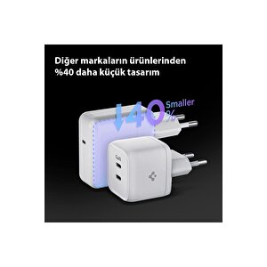 Spigen Powerarc Arcstation 35w Hızlı Şarj Cihazı 2 Port Gallium Nitride (gan) Usb-c Pd 3.0 30w / Pps