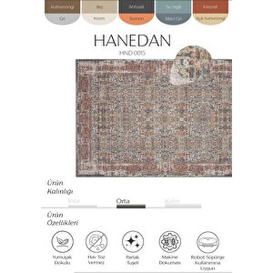 Hanedan Gri Halı Klasik Desen Modern Halısı Etnik Desenli Vintage Halı Dokuma Salon Halısı 80x150 cm