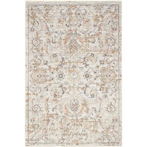 Hanedan Krem Klasik Desenli Çiçekli Otantik Halı Bohem Vintage Oturma Odası Salon Halısı 200x300 cm