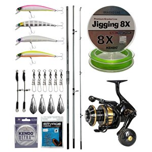 Yekoutdoor Profesyonel Olta Seti Okuma Azores Surf 430cm 3 Parça Surf Kamışı&okuma Tesoro 8000pa Olta Makinesi