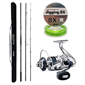 Yekoutdoor Profesyonel Olta Seti Okuma Alijos Surf 435 Cm 100+250 Gr 3 Parça&shimano Makina Saragosa 8000 Sw A Hg