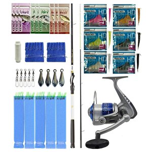 Yek Outdoor Hazır Tekne Oltası Seti Okuma Wave Boat 180h 2 Parça Tekne Kamışı&kendo Sea Power 5000 Olta Makinesi