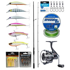 Yek Outdoor Pro Spin Seti Okuma Hakai Super Light Spin 8'0'' 243cm 7-28gr 2 Parça Olta Kamışı&savage Gear Fazor 4000 Olta Makinesi