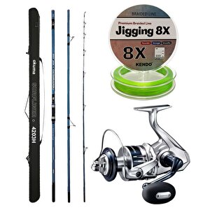 Yekoutdoor Profesyonel Olta Seti Okuma Surfliner+ Surf 420cm 3 Parça Olta Kamışı&shimano Makina Saragosa 8000 Sw A Hg