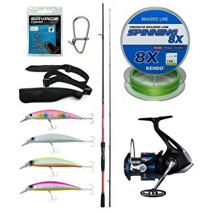 Yek Outdoor Spin Olta Seti Shimano Kamış Sienna Spinning Eva 2,41m 10-35g 2pc&shimano Makina Nexave 4000 Fi