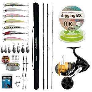 Yekoutdoor Yüksek Performans Okuma Olta Seti Okuma Alijos Surf 435 Cm 100+250 Gr 3 Parça&shimano Makina Socorro 6000 Sw