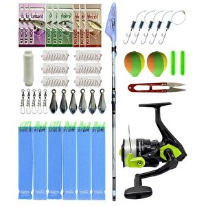 Yekoutdoor Okuma Surf Kamışı Olta Seti Okuma Wave Power Tele Surf 4.20 Cm 100-200 Gr 5 Parça Surf Kamışı&okuma Fin Chaser X Fnx-60