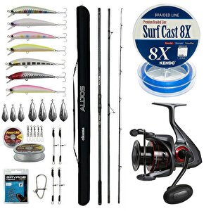 Yekoutdoor Yüksek Performans Okuma Olta Seti Okuma Alijos Surf 435 Cm 100+250 Gr 3 Parça&okuma Ceymar C-8000a Olta Makinesi