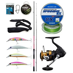 Yek Outdoor Spin Olta Seti Shimano Kamış Sienna Spinning Eva 2,41m 10-35g 2pc&shimano Makina Fx 4000 Fc