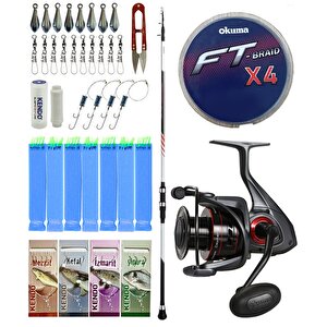 Yek Outdoor Tekne Olta Seti Shimano Kamış Vengeance Ax Boat Tele 1,80m 150g 3pc&okuma Ceymar C-6000a 7+1bb Olta Makinesi