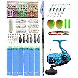 Yekoutdoor Okuma Surf Kamışı Olta Seti Okuma Wave Power Tele Surf 4.20 Cm 100-200 Gr 5 Parça Surf Kamışı&kendo Ocean Cast 5000 Olt